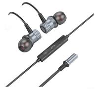 Trurovem Auricolari in-ear in metallo con cavo, con microfono, chip digitale HiFi, 3,5 mm di tipo C, bassi migliorati, suono stereo per chiamate musicali, colore argento e bianco, cavo da 1,2 m (D)