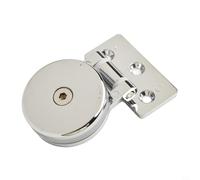 Trurovem Cerniera in vetro senza cornice a 180 gradi per schermo doccia spesso 5-12 mm, cerniera in lega di zinco cromata con morsetto di fissaggio e supporto a parete per mensola dello specchio del