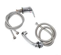 Trurovem Rubinetto miscelatore argento con doccetta estraibile, tubo in tessuto da 120 cm, rubinetto ad alta pressione a 3 porte per letto shampoo, bagno da barbiere, stazione shampoo inversa e