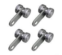 Trurovem Ruote per porta scorrevole a doppio cuscinetto resistente, in acciaio al carbonio, per binari a canale largo 4,5 cm, funzionamento fluido per pannelli armadi, argento, (4 pezzi)