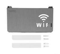Trurovem Scatola per router da parete, organizer per modem WiFi, con ripiano per gestione cavi, in plastica ABS cava, per router wireless, set-top box, lettore DVD, bianco (grigio)