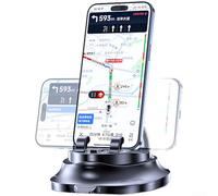 Trurovem Supporto per telefono da auto con ventosa per cruscotto, rotazione a 360 gradi, per telefoni da 7-15 mm, base antiurto con display per numero di parcheggio, blu (nero)