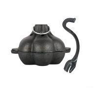 Trurovem Teglia in ghisa con apriscatole, con coperchio apribottiglie, per castagne e griglia per verdure per aglio arrosto, frutta secca, riscaldamento uniforme, nero, 18 x 15,5 x 12 cm