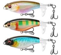 TRUSCEND esche da pesca in acqua con ami BKK, esca da pesca per acqua dolce o salata, esca galleggiante per luccio gatto Bass, esche di superficie Bass Teasers Regali di pesca per gli uomini