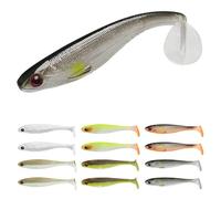 TRUSCEND Esche da Pesca Morbide 12PZ, Paddle Tail Swimbaits per Bass Trota Crappie Walleye, Esche di Plastica Durevoli per Bass Fishing, Esche da Pesca Shad per Acqua dolce Salata