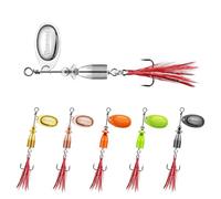 TRUSCEND Esche da pesca Rooster Tail di ottima fattura con corpo e lama in rame lucido, cucchiaini da pesca per jigging, jig per crappie d'acqua dolce, esca a lama per spigole, luccio, lucioperca