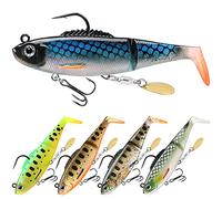 TRUSCEND TPE Pre-Rigged Crayfish Soft Lures con amo VMC, Premium Durevole Esche da Pesca Gamberetti per Acqua Dolce o Salata, Bass Fishing Jigs per Trota Crappie, Pesca Regali per gli Uomini