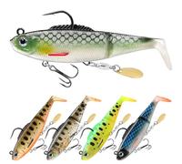 TRUSCEND TPE Pre-Rigged Crayfish Soft Lures con amo VMC, Premium Durevole Esche da Pesca Gamberetti per Acqua Dolce o Salata, Bass Fishing Jigs per Trota Crappie, Pesca Regali per gli Uomini