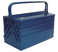 Trusco GT-410 Cassetta degli attrezzi in acciaio a 3 livelli custodia blu a s...