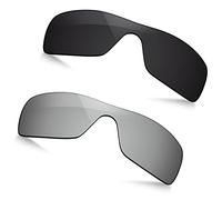 TRUSHELL Lenti di ricambio polarizzate per occhiali da sole Oakley Batwolf OO9101, nero e argento