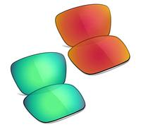 TRUSHELL Lenti polarizzate di ricambio per occhiali da sole Oakley Turbine OO9263, rosso fuoco+verde giada