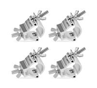 Truss O Clamp, 4 pezzi, 30 - 35 mm, per illuminazione palcoscenico, staffe in alluminio, gancio per luci da palcoscenico, capacità di carico 80 kg (argento)