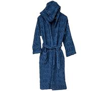 Trussardi Accappatoio Unisex con Cappuccio in Pura Spugna cimata Home Linen Art Overlogo (Blue 003, L/XL)