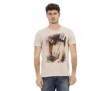 Trussardi Action Beige Cotton Men T-Shirt - L