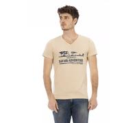 Trussardi Action Beige Cotton Men T-Shirt - XXL