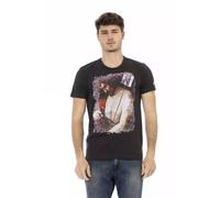 Trussardi Action Black Cotton Men T-Shirt - M