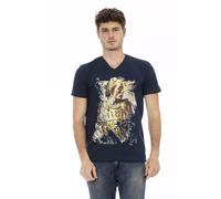 Trussardi Action Blue Cotton Men T-Shirt - S