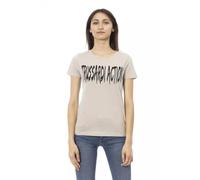Trussardi Action Elegante Beige Manica Corta Girocollo Maglietta Donna, Beige, L