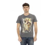 Trussardi Action Gray Cotton Men T-Shirt - 3XL