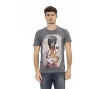Trussardi Action Gray Cotton Men T-Shirt - 3XL