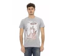 Trussardi Action Gray Cotton Men T-Shirt - L