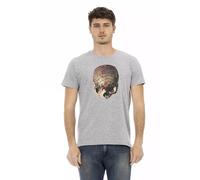 Trussardi Action Gray Cotton Men T-Shirt - L