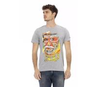 Trussardi Action Gray Cotton Men T-Shirt - M