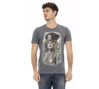 Trussardi Action Gray Cotton Men T-Shirt - M