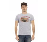 Trussardi Action Gray Cotton Men T-Shirt - M