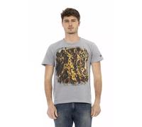 Trussardi Action Gray Cotton Men T-Shirt - M