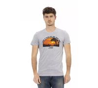Trussardi Action Gray Cotton Men T-Shirt - M
