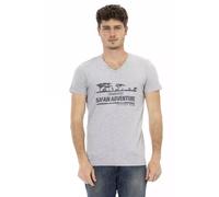 Trussardi Action Gray Cotton Men T-Shirt - XL