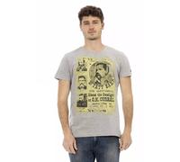 Trussardi Action Gray Cotton Men T-Shirt - XXL