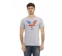 Trussardi Action Gray Cotton Men T-Shirt - XXL