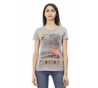 Trussardi Action Gray Cotton Women T-Shirt - L