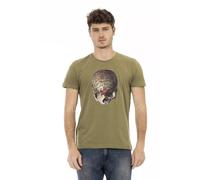 Trussardi Action Green Cotton Men T-Shirt - L
