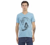 Trussardi Action Light Blue Cotton Men T-Shirt - M