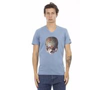 Trussardi Action Light Blue Cotton Men T-Shirt - S