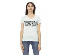 Trussardi Action Light Blue Cotton Tops & T-Shirt XL