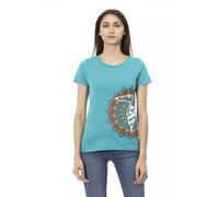 Trussardi Action Light Blue Cotton Women T-Shirt - XL