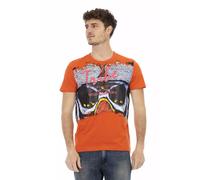 Trussardi Action Orange Cotton Men T-Shirt - 3XL
