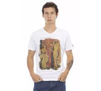 Trussardi Action White Cotton Men's V-Neck T-Shirt - L