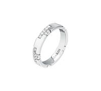 TRUSSARDI Anello Donna in Acciaio, Cristalli, Collezione T-LOGO, Regalo Fidanzata