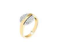 Trussardi Anello Donna in Acciaio, Cristalli, Tondo, Collezione T-ROUND, Regalo Anniversario