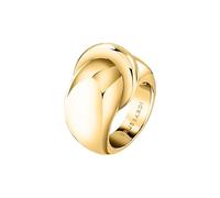 Trussardi Anello Donna in Acciaio Dorato, Collezione T-BOLD, Chuncky