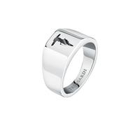 Trussardi Anello Uomo in Acciaio, Collezione T-STEEL, Logo, Idee Regalo Fidanzato