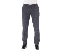 Trussardi Black Cotton Men Trouser - IT48 | M