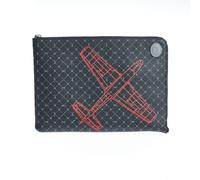 Trussardi Black Leather Men Clutch