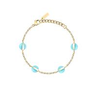 Trussardi Bracciale Donna in Acciaio, Agata Naturale, Collezione T-ROUND, Pietre Azzurre - TJAYF07