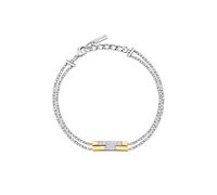 Trussardi Bracciale Doppio Acciaio Bicolore Zirconi T-Logo TJAXC27 - Bracciale